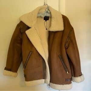 Dynamite Faux Leather Aviator Jacket 🧥